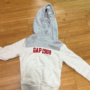 GAP Kids Light Gray and Red Hoodie 4T
